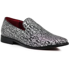 ARK1 Men's Vintage Satin Silky Floral Fashion Dress Loafer Slip On Tuxedo Formal Dress Shoes Designer in Kuwait
