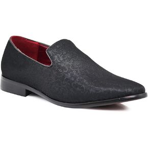 ARK1 Men's Vintage Satin Silky Floral Fashion Dress Loafer Slip On Tuxedo Formal Dress Shoes Designer in Kuwait