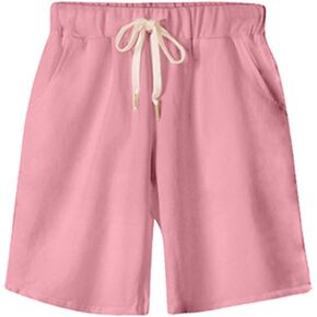 XinYangNi Women's Casual Soft Knit Elastic Waist Jersey Bermuda Shorts with Drawstring