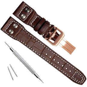 22mm Genuine Leather Watch Strap Band fit for IWC PILOT'S Watchs