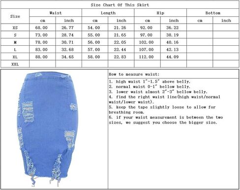 تنورة Chouyatou النسائية القابلة للتمدد بخصر عالٍ لرفع المؤخرة من قماش الدنيم الممزق in Kuwait