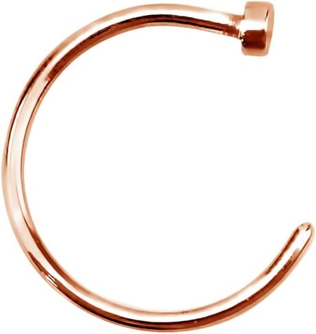 طوق حلقات الأنف من Forbidden Body Jewelry، حلقة أنف دائرية، حلقة أنف دائرية، حلقة أنف مريحة من الفولاذ الجراحي/لون ذهبي وردي/لون ذهبي أصفر 18G-22G (8-10 مم) in Kuwait