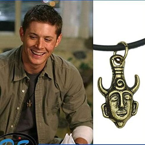 3 حزمة من البضائع خارقة دين وينشتر قناع التعويذة مزدوجة الوجه سوبر الطبيعية دين التعويذة قلادة قلادة قلادة ، سلسلة جلدية سوداء in Kuwait