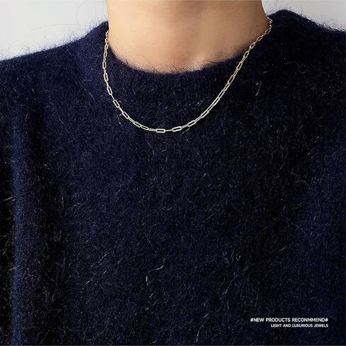 مونون 3 ملم 14 قيراط صندوق مشبك ورق مطلي بالذهب خرزة على شكل ثعبان متعرج سلسلة قلادة للنساء والرجال 17 بوصة in Kuwait