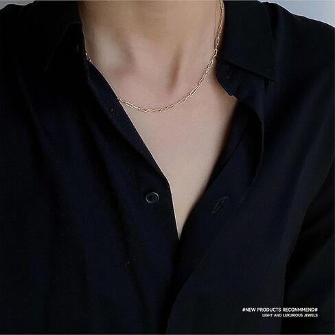 مونون 3 ملم 14 قيراط صندوق مشبك ورق مطلي بالذهب خرزة على شكل ثعبان متعرج سلسلة قلادة للنساء والرجال 17 بوصة in Kuwait