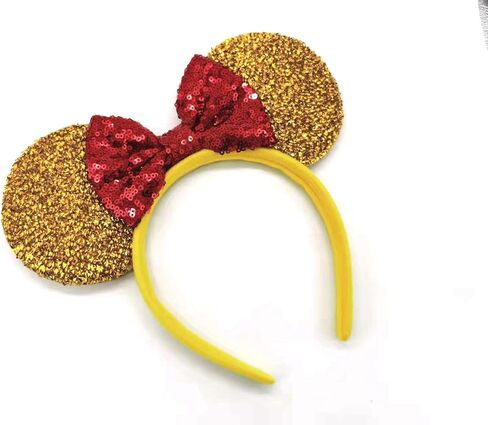 Beauty and the Beast Ears, Belle Ears, Belle Mickey Ears, Disney Inspired Beauty and the Beast Ears, Gold Minnie ears in Kuwait