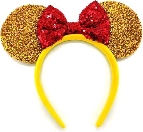 Beauty and the Beast Ears, Belle Ears, Belle Mickey Ears, Disney Inspired Beauty and the Beast Ears, Gold Minnie ears in Kuwait