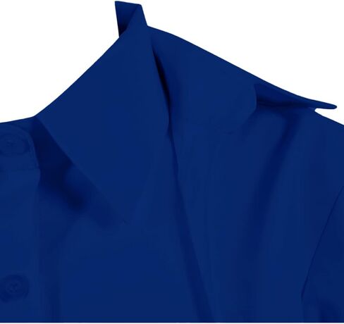 LYANER Women's Collar V Neck Blouse Long Sleeve Button Down Split Hem Long Shirt Top in Kuwait