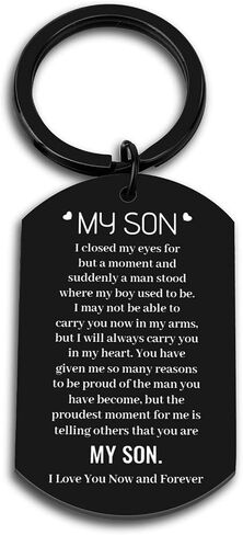 Son Keychain Gifts from Mom Dad Valentines I Love You Gifts for Adult Son Stepson Male Kids Inspirational 18th 21st 30th Birthday Gifts for Men Graduation Back to School Christmas Gifts Him Teen Boys in Saudi Arabia