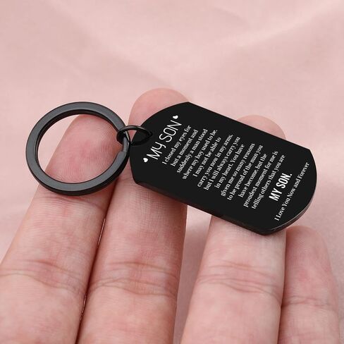 Son Keychain Gifts from Mom Dad Valentines I Love You Gifts for Adult Son Stepson Male Kids Inspirational 18th 21st 30th Birthday Gifts for Men Graduation Back to School Christmas Gifts Him Teen Boys in Saudi Arabia