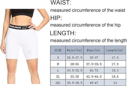 Starlemon Women's Compression Volleyball Shorts 3"/7" Spandex Workout Pro Shorts for Women (Large, 7" White) in Kuwait