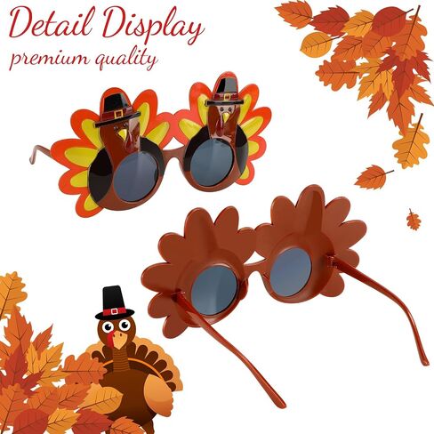 Xuhal 12 Pcs Thanksgiving Turkey Headbands and Sunglasses Thanksgiving Turkey Costume Accessories for Thanksgiving Day Party Favors Accessories Funny Creative Decoration in Saudi Arabia
