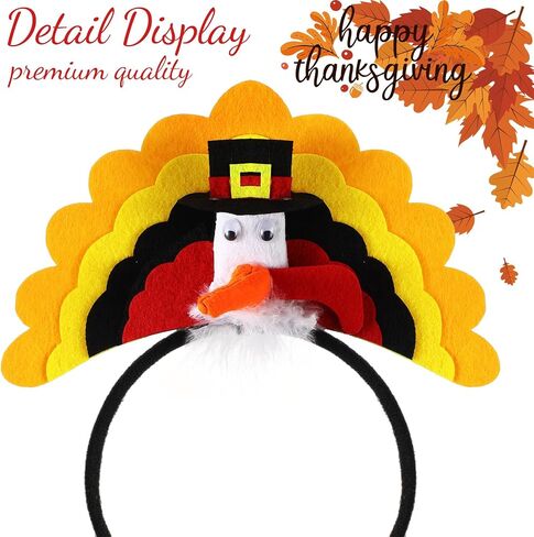 Xuhal 12 Pcs Thanksgiving Turkey Headbands and Sunglasses Thanksgiving Turkey Costume Accessories for Thanksgiving Day Party Favors Accessories Funny Creative Decoration in Saudi Arabia
