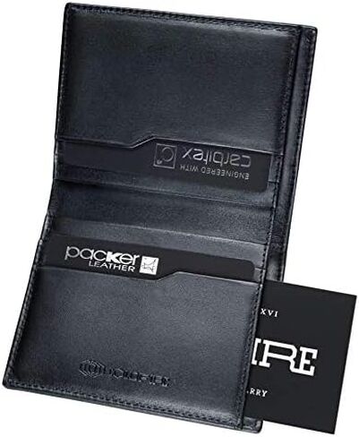 محفظة COLDFIRE التكتيكية فائقة النحافة من ألياف الكربون للرجال، محفظة جلدية كانجارو أصلية مصنوعة يدويًا يدويًا - جيب أمامي جلد RFID ثنائي الطي - حامل بطاقة الائتمان الصغيرة. صُنع في أوروبا! in Kuwait