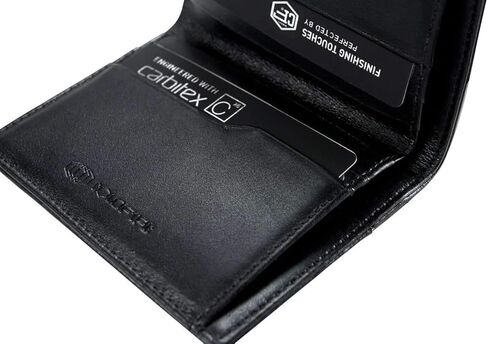 محفظة COLDFIRE التكتيكية فائقة النحافة من ألياف الكربون للرجال، محفظة جلدية كانجارو أصلية مصنوعة يدويًا يدويًا - جيب أمامي جلد RFID ثنائي الطي - حامل بطاقة الائتمان الصغيرة. صُنع في أوروبا! in Kuwait