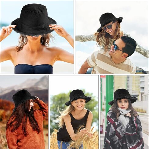 WLLHYF Bucket Hats Wide Brim Cotton Sun Hats for Women Summer Outdoor Travel Beach Sun Hat UPF 50+ in Saudi Arabia