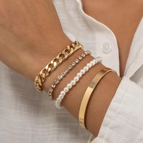 أساور ذهبية للنساء، مجموعة أساور ذهبية مكدسة، مجموعة أساور ذهبية للسيدات، مجموعة هدايا مجوهرات in Kuwait