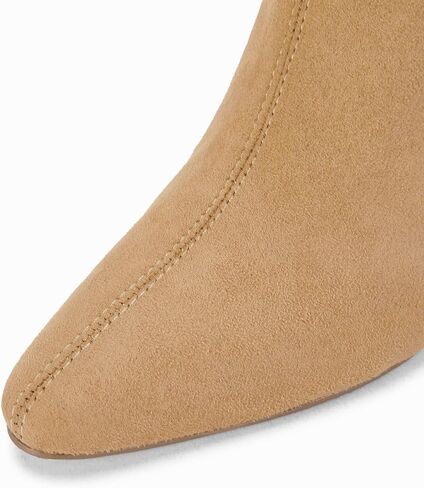 Coutgo Womens Knee High Boots Pointed Toe Kitten Heel Side Zipper Stretchy Vegan Suede Comfort Fall Winter Boot in Saudi Arabia