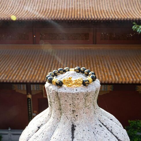 biuufish Feng Shui Bracelet Obsidian Bracelet, Pi Xiu Feng Shui Bracelet Buddhist 12mm Prayer Beads Bracelet Consecration Bracelets Can Bring Luck and Wealth Bracelets for Men Women in Kuwait