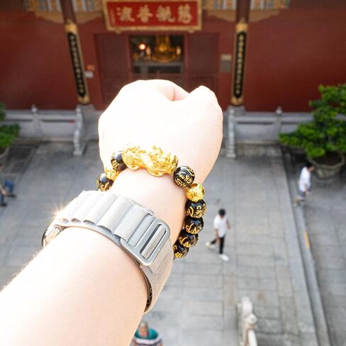 biuufish Feng Shui Bracelet Obsidian Bracelet, Pi Xiu Feng Shui Bracelet Buddhist 12mm Prayer Beads Bracelet Consecration Bracelets Can Bring Luck and Wealth Bracelets for Men Women in Kuwait