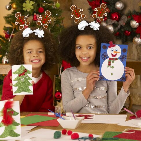Needzo Gingerbread Man Headband with Tulle, Sparkly Festive Holiday Party Accessory, Stocking Stuffer, or Gift, One Size Fits Most in Kuwait