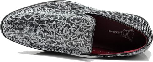 ARK1 Men's Vintage Satin Silky Floral Fashion Dress Loafer Slip On Tuxedo Formal Dress Shoes Designer in Kuwait