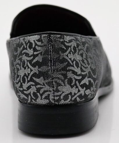 ARK1 Men's Vintage Satin Silky Floral Fashion Dress Loafer Slip On Tuxedo Formal Dress Shoes Designer in Kuwait