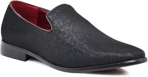 ARK1 Men's Vintage Satin Silky Floral Fashion Dress Loafer Slip On Tuxedo Formal Dress Shoes Designer in Kuwait