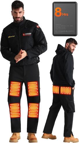 بنطال JYK مُدفأ للرجال، تحكم ذكي 6 مناطق تسخين، بطارية 10000 مللي أمبير في الساعة، تسخين محيطي 360 درجة للتزلج وركوب الدراجات in Kuwait