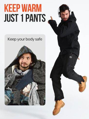 بنطال JYK مُدفأ للرجال، تحكم ذكي 6 مناطق تسخين، بطارية 10000 مللي أمبير في الساعة، تسخين محيطي 360 درجة للتزلج وركوب الدراجات in Kuwait
