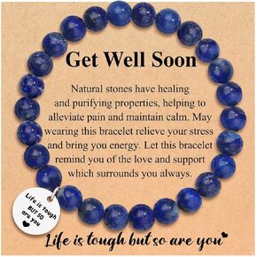 Your Always Charm Get Well Soon Gifts Cancer Care Gifts for Women Natural Stone Amethyst Healing Bracelet Inspirational Bracelet for Women Trendy in Saudi Arabia
