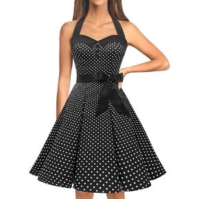 Dressystar خمر البولكا نقطة ريترو كوكتيل فساتين حفلة موسيقية 50's 60's ضمادة روكابيلي in Kuwait