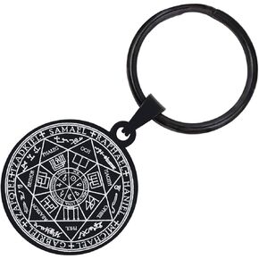 Dacai The Seals of the Seven Archangels Protection Amulet Solomon Kabbalah Stainless Steel Keychain Polished Key Ring
