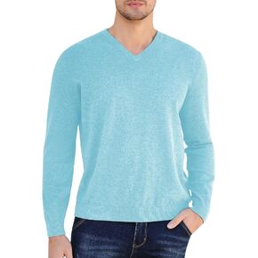 Havana Breeze Mens Casual Slim Fit V Neck Sweater Ribbed Knit Long Sleeve Pullover Top