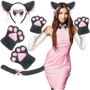 طقم زي لوليتا القوطية التنكري من يو وانت مي على شكل قطة يتكون من ذيل القط وقفازات مخالب القطة وطوق أذن القطة in Kuwait