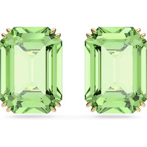Swarovski Millenia Stud Earrings, Octagon Cut, Green Crystal, Gold-tone Finish in Saudi Arabia