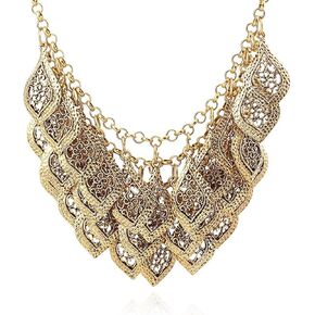 YKshop قلادة معدنية على شكل ورقة شراب متعددة الطبقات هدية للنساء in Kuwait