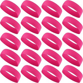 20 Pcs Sport Headbands for Girls Women Yoga Headbands Bulk Elastic Headband Non Slip Stretchy Soft Fabric Hair Bands for DIY Team Running Basketball Soccer Pilates(Black)