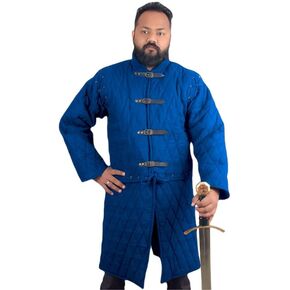 THE MEDIEVALS Thick Padded Full Sleeves Gambeson Coat Aketon Jacket Armor, Cotton Fabric in Kuwait