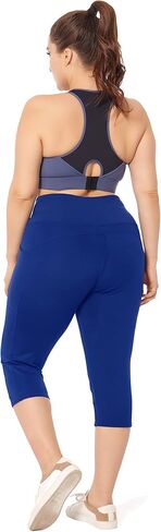 ZERDOCEAN Women's Plus Size Leggings Sports Capris with Pockets High Waisted Athletic Workout Yoga Tummy Control Pants in Kuwait