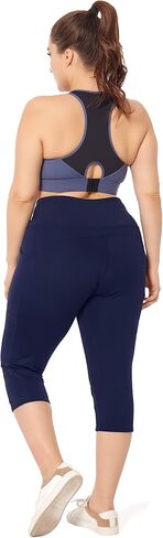 ZERDOCEAN Women's Plus Size Leggings Sports Capris with Pockets High Waisted Athletic Workout Yoga Tummy Control Pants in Kuwait