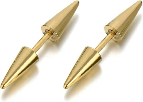 Pair Double Spike Stud Earrings in Stainless Steel for Men and Women in Kuwait