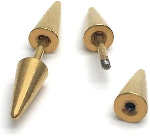Pair Double Spike Stud Earrings in Stainless Steel for Men and Women in Kuwait