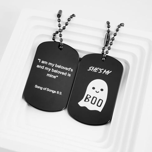 aiviwiai سلسلة مفاتيح زوجين مضحكة له - سلسلة مفاتيح بتصميم شبح لطيف منقوشة بآية الكتاب المقدس - هدايا العلاقة لصديقها وصديقتها - مجوهرات الأزواج وأساور الحب in Kuwait