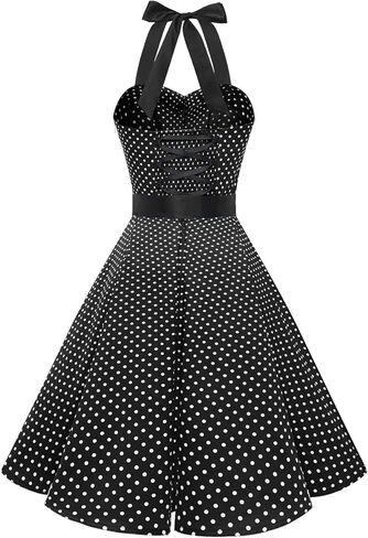 Dressystar خمر البولكا نقطة ريترو كوكتيل فساتين حفلة موسيقية 50's 60's ضمادة روكابيلي in Kuwait