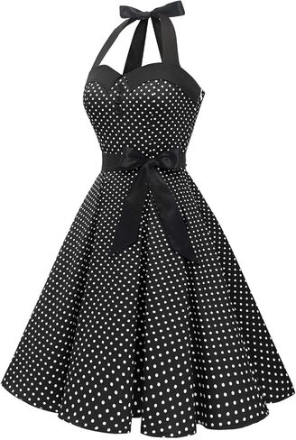 Dressystar خمر البولكا نقطة ريترو كوكتيل فساتين حفلة موسيقية 50's 60's ضمادة روكابيلي in Kuwait