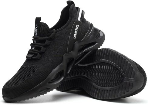 Steel Toe Shoes for Men Comfortable Slip On Safety Shoes Women Lightweight Industrial & Construction Work Sneakers in Saudi Arabia