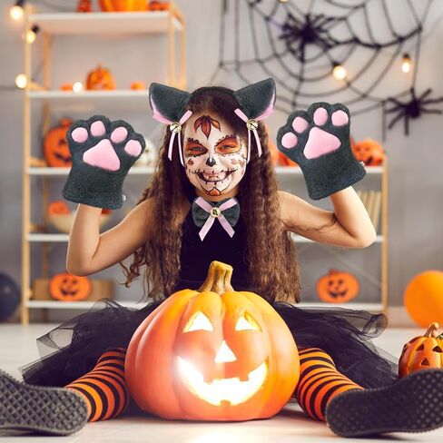 طقم زي لوليتا القوطية التنكري من يو وانت مي على شكل قطة يتكون من ذيل القط وقفازات مخالب القطة وطوق أذن القطة in Kuwait