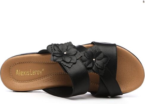 Alexis Leroy Comfortable Insole Buckle Strap Vamp Women's Wedge Sandals in Kuwait