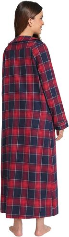 Latuza Women's Cotton Flannel Button Up Robe Long Sleeves Housecoat in Saudi Arabia